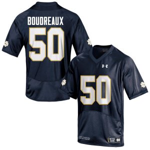 Notre Dame Fighting Irish Men's Parker Boudreaux #50 Navy Blue Under Armour Authentic Stitched College NCAA Football Jersey DKE5699OJ